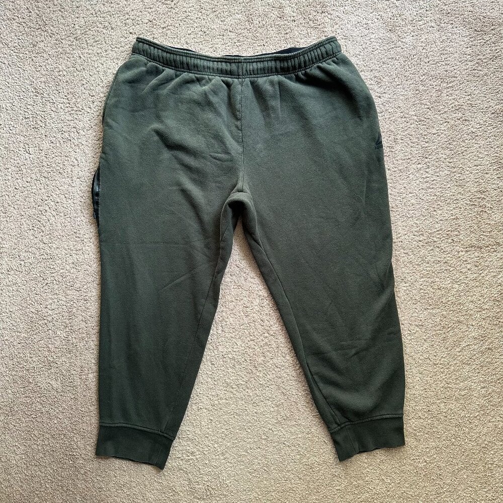 Reebok Sweatpants Mens 3XL 38x28 Green Tapered Leg Fleece Pockets High Rise